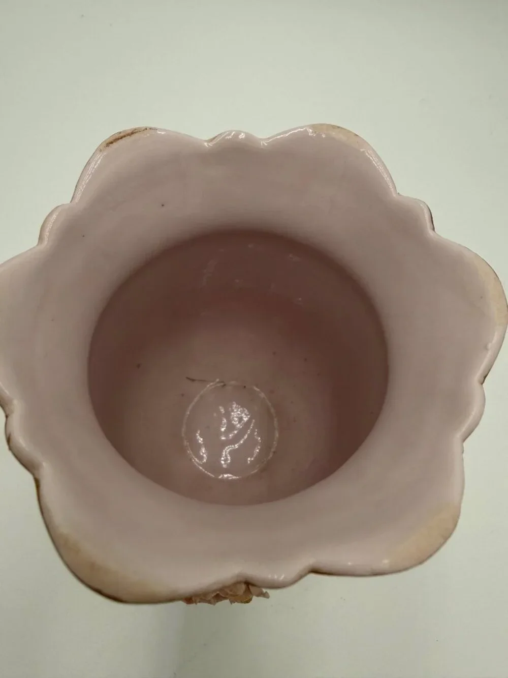 Vintage Lefton Pink Ceramic Vase Hand-Painted Floral Design 6